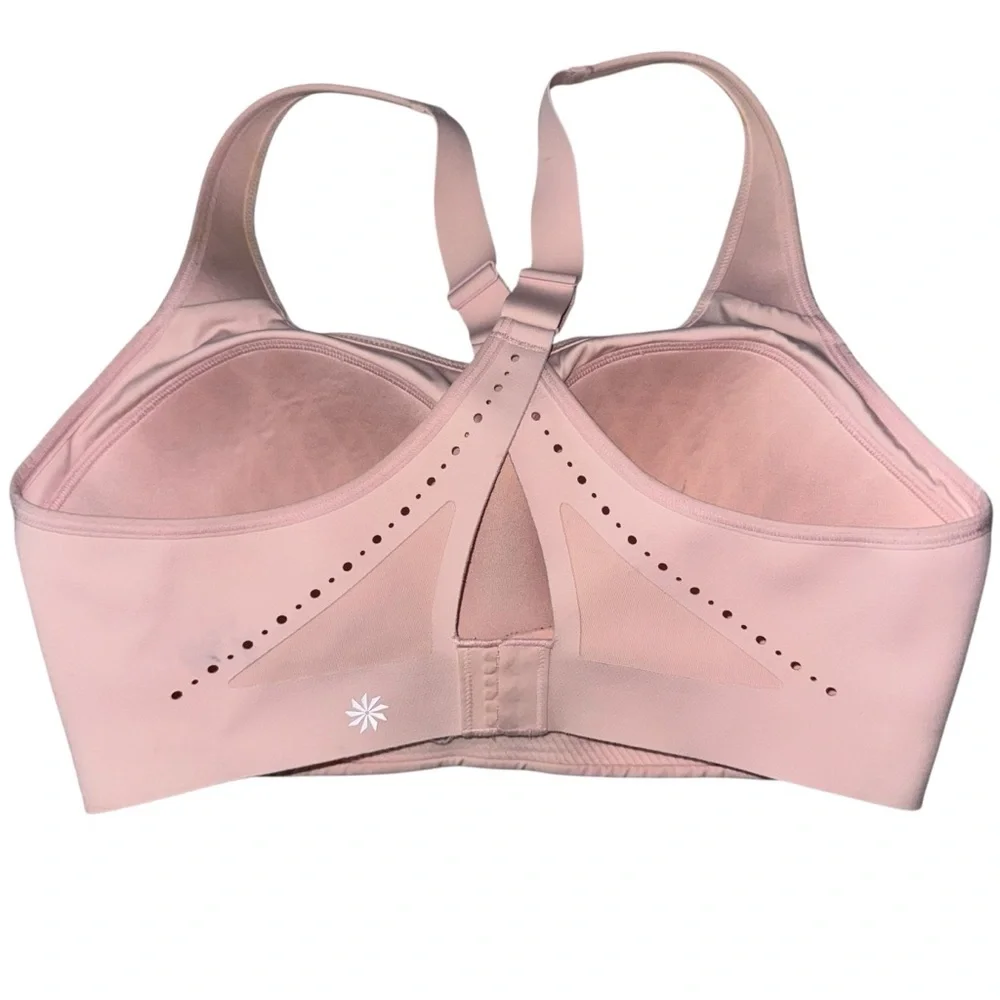 Athleta Phenomena High Impact Sports Bra 34DD Pink Crisscross Back